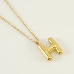 Gold color / 1 Piece Simple Series Simple Letter H Stainless Steel  Gold Color Women's Pendant Necklaces Picture8